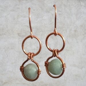 NWT Copper Amazonite Earrings. Artisan made